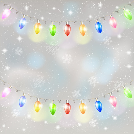 Christmas light garland. Vector illustration.のイラスト素材
