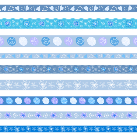 Collection borders for decor. Vector illustration.のイラスト素材