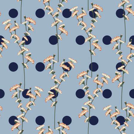 Floral seamless pattern. Abstract flower branches. Trendy vector texture. Good for fashion prints,...