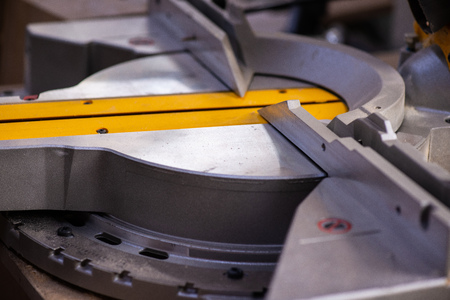 Machine at the wooden product manufacturing. Close upの写真素材