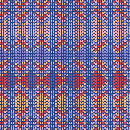 colored Seamless knitted background vector winter geometric patternのイラスト素材