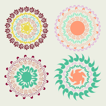 pattern round ornament pattern Illustration on white backgroundのイラスト素材