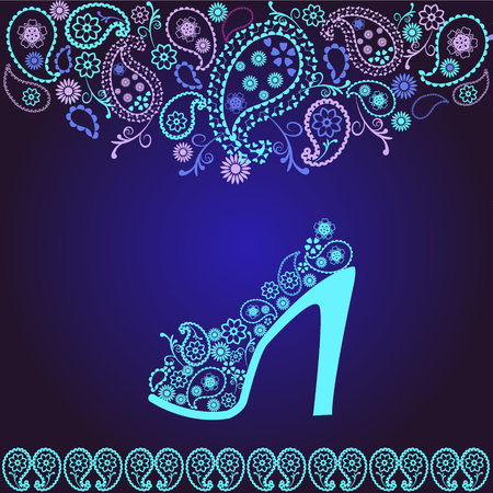Fashion Background of high heel Shoes pattern - Illustrationのイラスト素材
