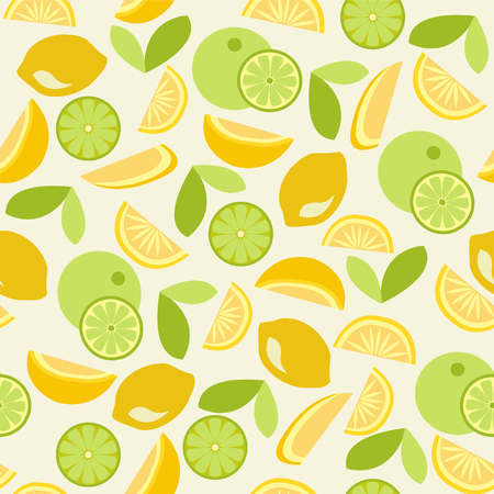 Seamless pattern with citrus design orange, lemon, lime - Illustrationのイラスト素材