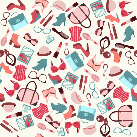 Vector of fashion and Beauty  accessory seamless pattern- illustrationのイラスト素材