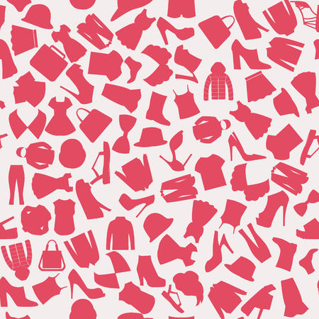 fashion Clothing and accessories background seamless simplicityのイラスト素材