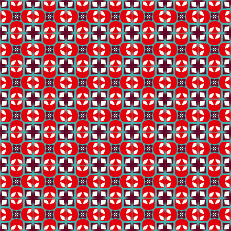 floral geometric pattern seamless  background in retro styleのイラスト素材