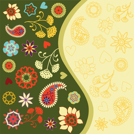 Floral pattern with Copy space. Summer Invitation Design - Illustrationのイラスト素材
