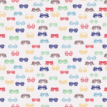 seamless pattern with colorful fashion retro glasses-illustrationのイラスト素材