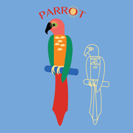 Stylish flat design parrot Icon. Logo design for the company. Trendy icons and design elements.のイラスト素材