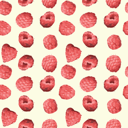 vector colored seamless summer pattern with raspberry berriesのイラスト素材