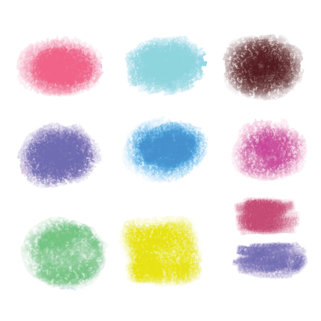  Paint splash, stain, dab palette of brush stroke backgrounds. Can be used in colors guide book, interior design catalog, printing industry.のイラスト素材