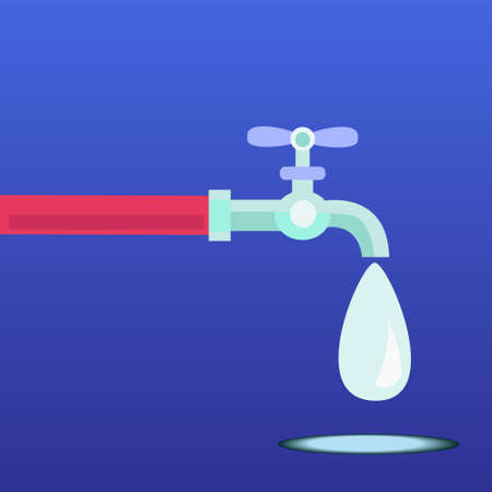Drops of tap water from a faucetのイラスト素材