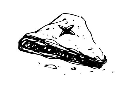 Piece of Apple pie hand drawn vector illustrationのイラスト素材