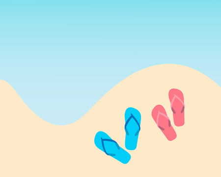 Summer sandy beach. Vector illustrationのイラスト素材