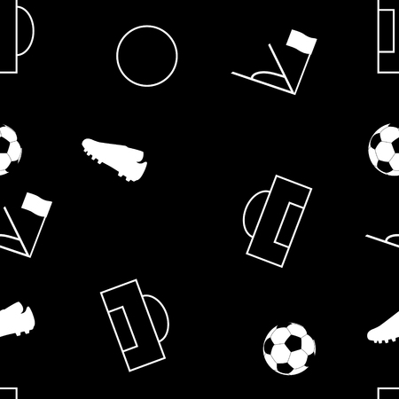 Football geometric seamless pattern. Abstract black background. illustrationのイラスト素材