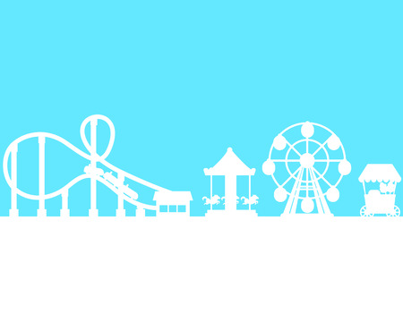 Silhouette amusement park on the sky background.のイラスト素材