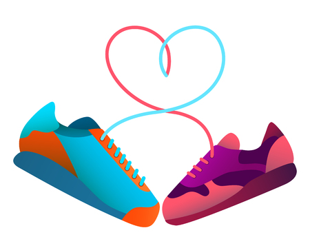 Love is to play sports together.のイラスト素材