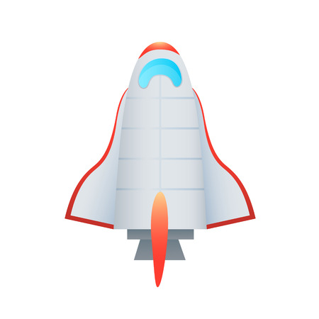 Spaceship isolated on white background. Game Design.のイラスト素材