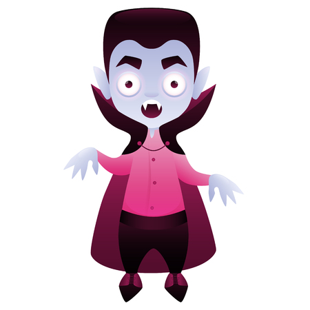 Vampire cute cartoon character isolated on white background. Vector illustrationのイラスト素材
