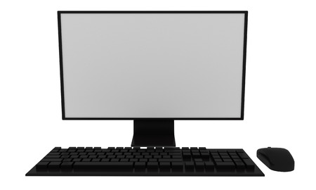 Black computer isolated on white background. 3d renderingの写真素材