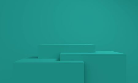 Abstract background. Composition with rectangular podium. Backdrop design for product promotion. 3d renderingの写真素材