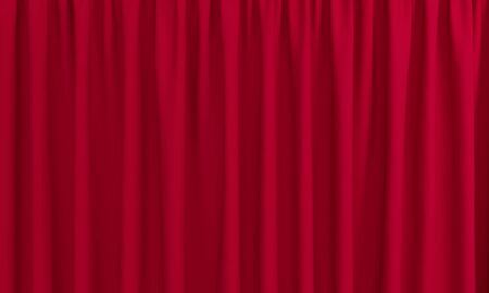 Red curtain with pleats for the stage. 3d renderingの写真素材