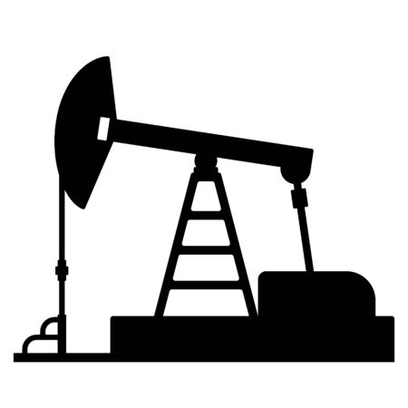 Oil pump icon isolated on white background. Flat design. Vector illustrationのイラスト素材
