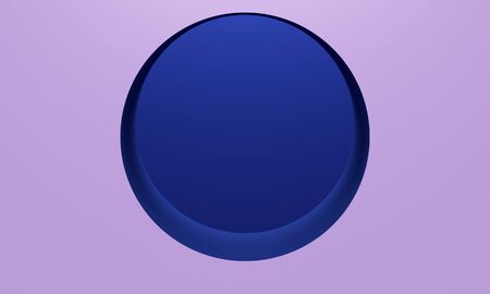Lilac abstract background with a round window in a blue room. Minimalist backdrop design for product promotion. 3d renderingの写真素材