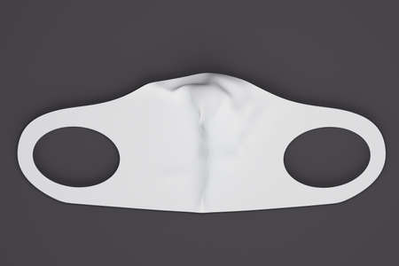 White mask on dark background. Top view. 3d renderingの写真素材