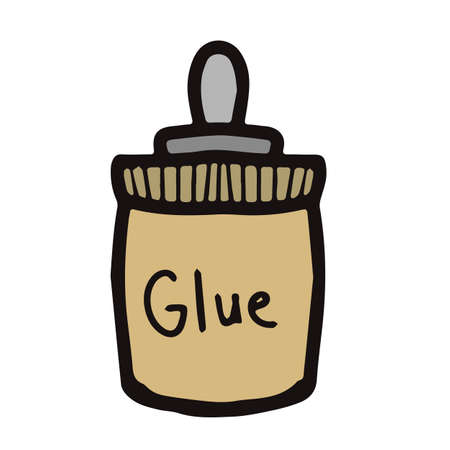 Vector isolated element back to school glue jar. Design element. Hobbie suppliesのイラスト素材