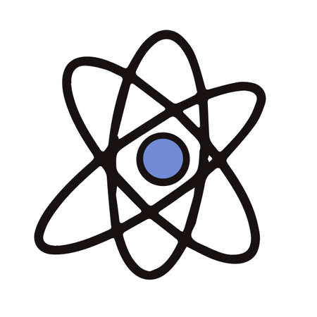 Vector isolated element back to school science atom. Design element. Physics and chemistry styding