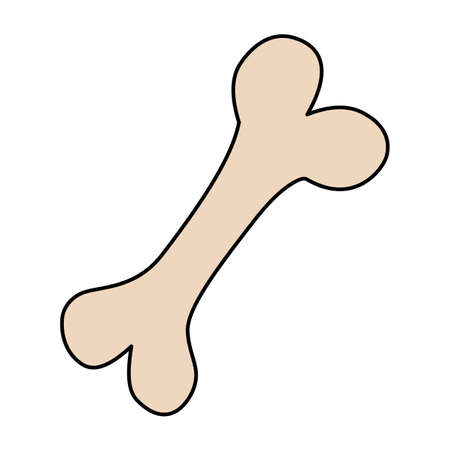 Vector isolated halloween element doodle skeleton bone. Bone material.のイラスト素材
