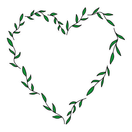 Vector colorful floral frame with leaves illustration. Round beautiful decoration wreath with leaves for invitations, greeting cards, weddingのイラスト素材