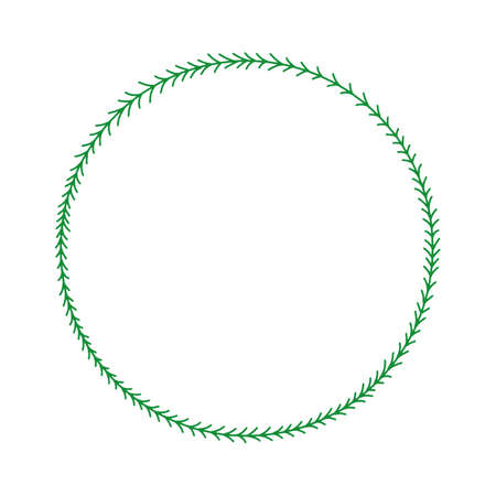 Vector colorful floral frame with leaves illustration. Round beautiful decoration wreath with leaves for invitations, greeting cards, weddingのイラスト素材