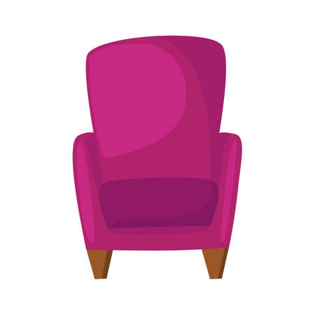 Interior colorful armchair flat style vector isolated illustration. Design elements for cozy interior. Home office decoration. Stylish armchair.のイラスト素材