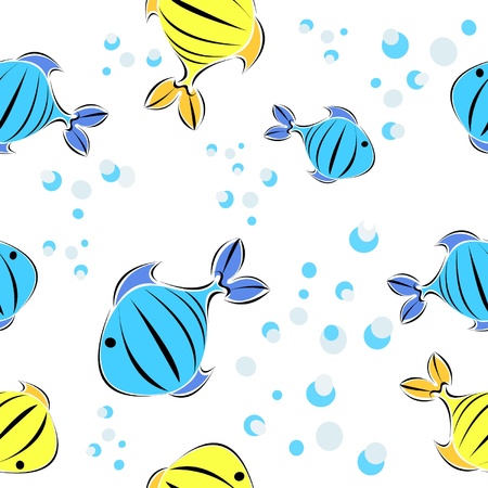 Vector background  Seamless pattern with fishのイラスト素材