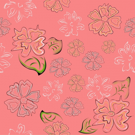 Vector background. Seamless pattern with flowersのイラスト素材