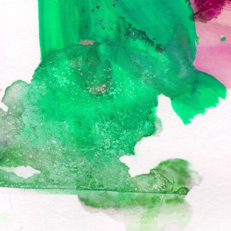 Watercolor illustration. Texture. Watercolor transparent stain. Blur spray Green colorの写真素材