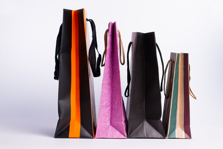 Colorful shopping bags after shopping.