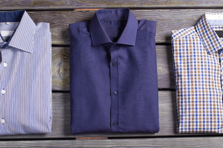 Business stylish men's shirts with different colors and prints.の写真素材