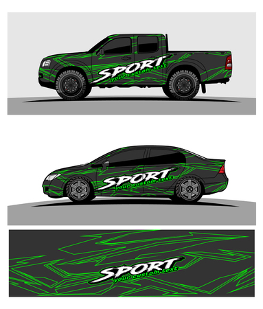 car graphic vector. abstract racing shape design for vehicle vinyl wrapのイラスト素材