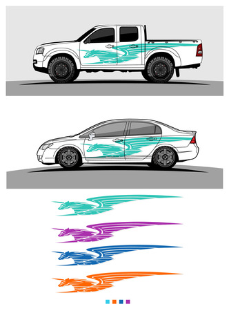 car graphic vector. abstract racing shape design for vehicle vinyl wrapのイラスト素材