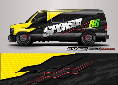 car graphic background vector. abstract race style livery design for vehicle vinyl sticker wrapのイラスト素材