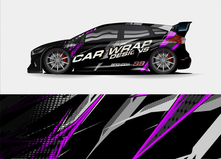 car wrap design for vehicle vinyl stickerのイラスト素材