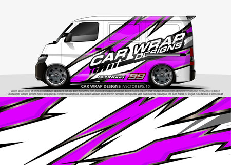 car wrap design for vehicle vinyl stickerのイラスト素材
