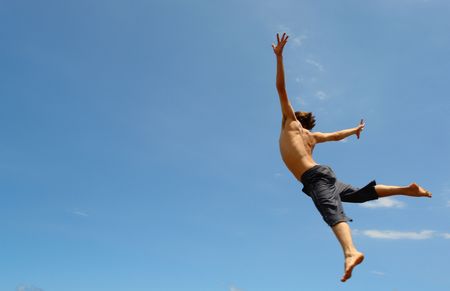 freedom, gliding flight of a man naked chest, symbolizes freedom, free, の写真素材