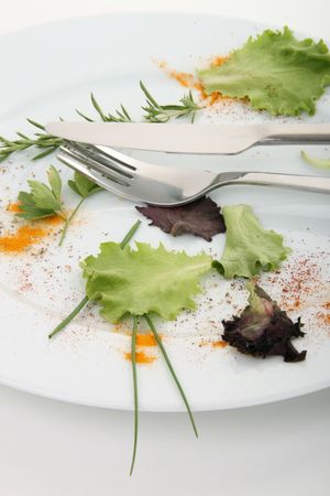 plate finish in restaurantの写真素材