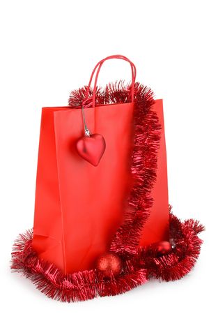 christmas shopping bagの写真素材