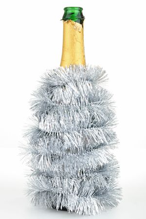 christmas bottle of champagneの写真素材